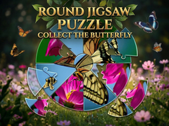 Játék Round Jigsaw Puzzle - Collect the Butterfly